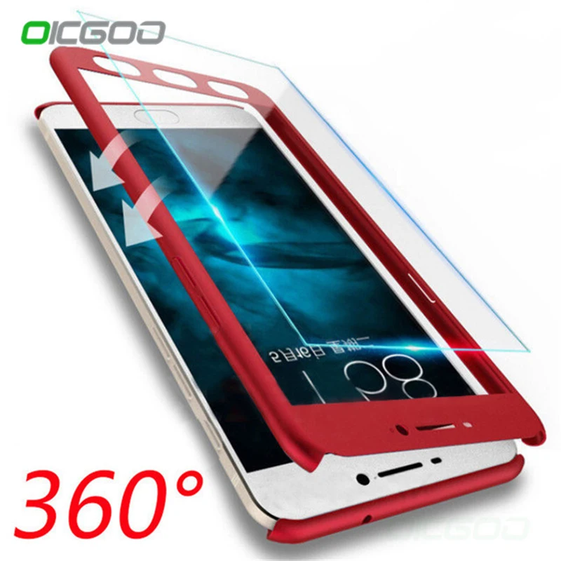 

OICGOO 360 Degree Phone Case For Redmi 4X 4A Note 5A Shockproof Cover Case For Redmi Note 5A 5 5 Plus Cases With Tempered Glass