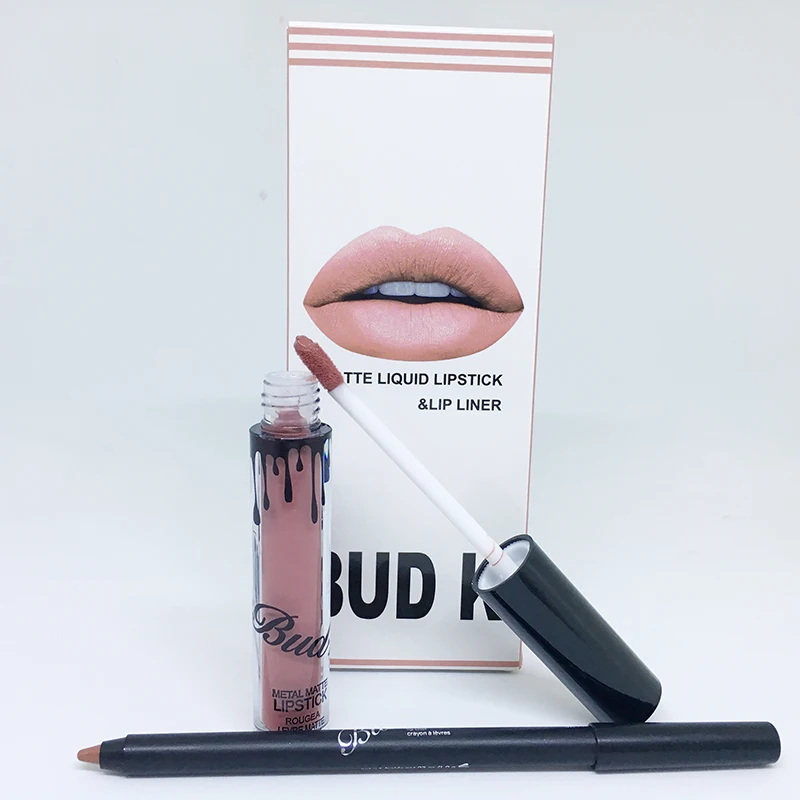 

NEW BUD K Brand Liquid Matte Lipstick set lips Pencil Makeup lasting Waterproof Mate lip gloss Cosmetics lip kit batom KOKO LEO