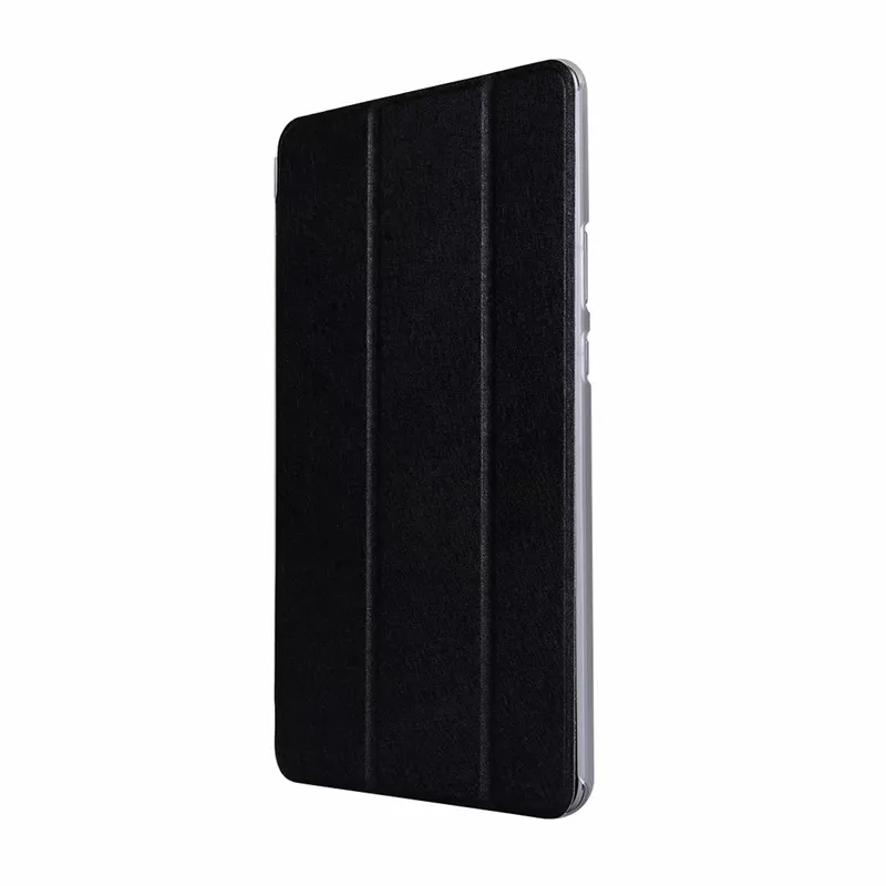 black Transparent+ pu case Stand PU Leather Case for Huawei MediaPad T3 8.0 KOB-L09/KOB-W09 Honor Play Pad 2 8.0 inch Tablet Cover - Цвет: black