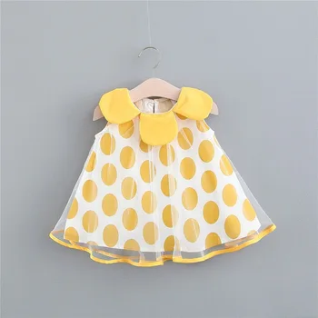 

BNWIGE 0-24M Kids Baby Girls Dress Princess Summer Sleeveless Mini Tutu Dress Dot Print Wedding Dress Baby Girls Dress