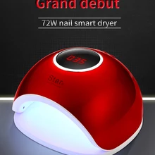 72 W УФ-лампы светодиодный лампы для ногтей Nail Сушилка для всех гели для ногтей солнечного света инфракрасного зондирования 10/30/60 s таймер Smart для маникюра