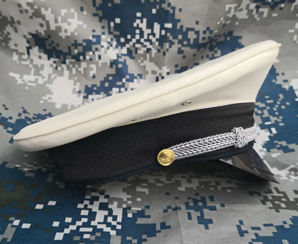  White Big Cap Fashion Hats 2019 Woman and Men Military Hat Military Army Police Uniforms Captain Ha