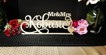 

Personalized Custom Wedding Mr&Mrs Wooden Sign Wedding Table Decorations Name Wood Stand alone Signs