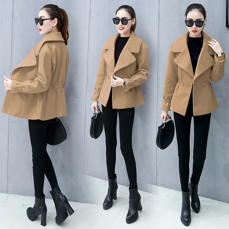 Autumn and winter short woolen cloth coat cloth coat winter no coat in late autumn short coat