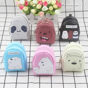 

New Watermelon Panda Cat Animal Cartoon Print Pu Zipper Short Card Purse Wallet Girls Money ID Card Bag Coin Purse Color Random