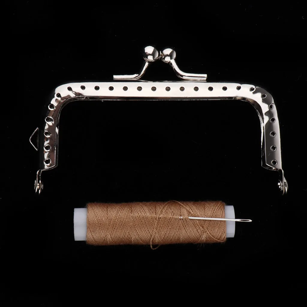 Handmade Metal Kiss Clasp Frame Flower Clutch Purse Complete Kits for Making Your Own Handbag