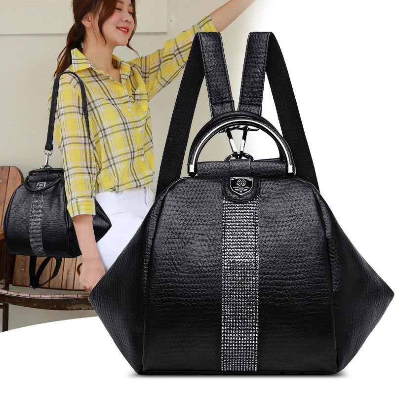 

Fashion Women Backpack Soft Leather Shoulder Bag Women Travel Backpack Small School Bags for Teenage Girls Anti Theft Backpack