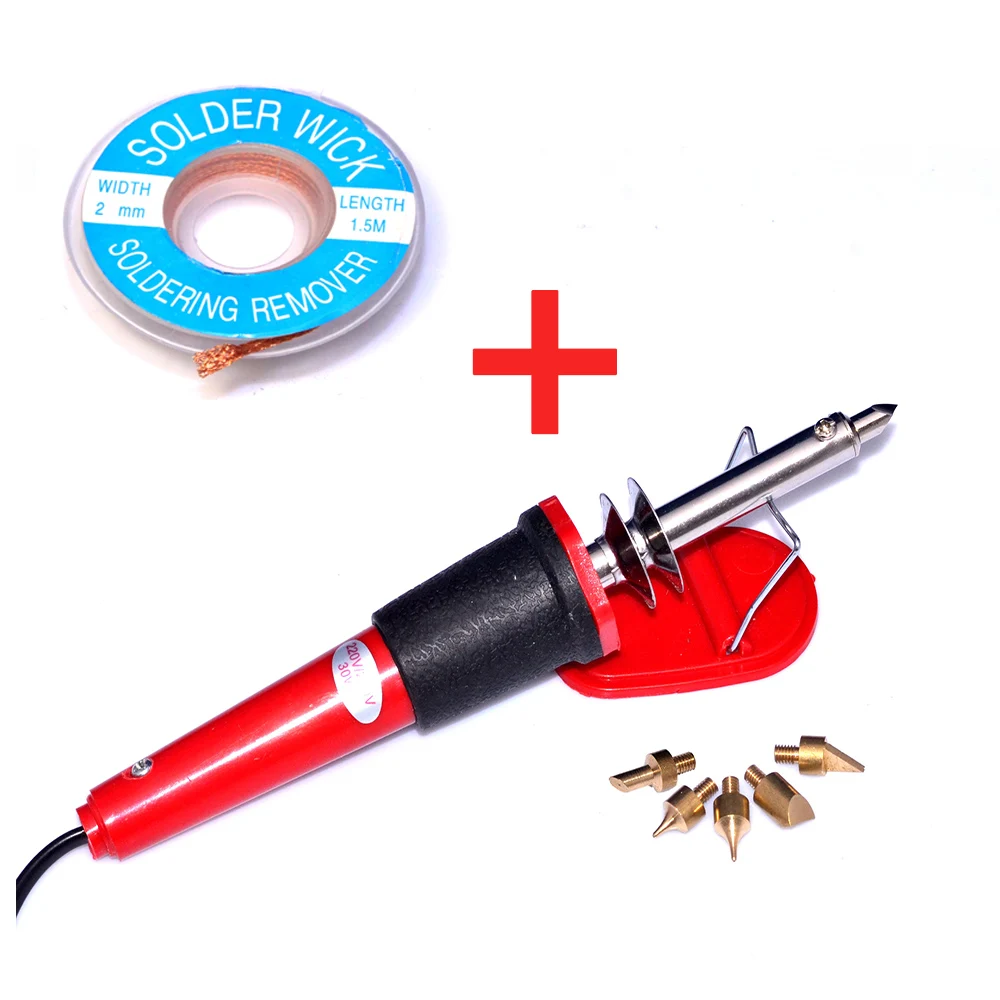 30w 220 240V Woodburning Pen Set Wood Burning Tool Set +1.5MX2MM Solder