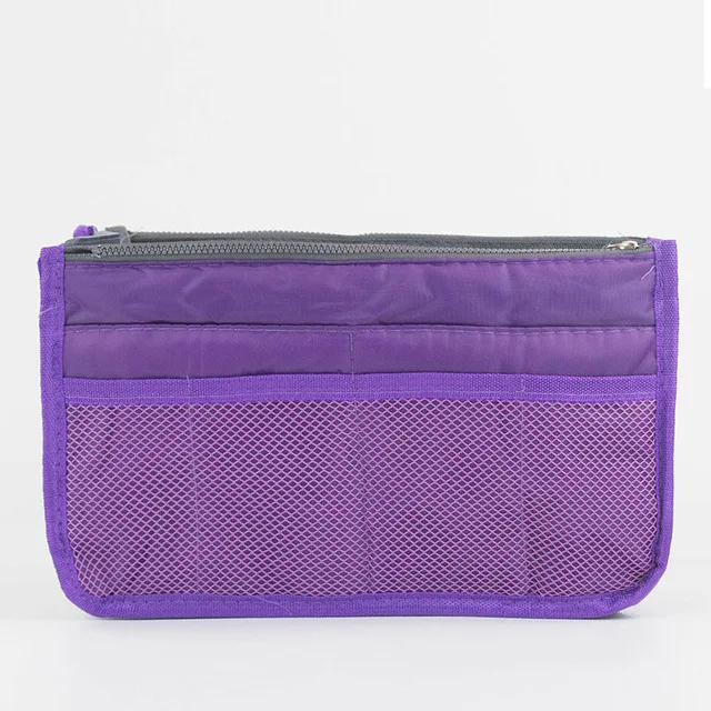 MOGULVXING, косметичка для макияжа, органайзер, вставка, для женщин, нейлон, для путешествий, сумка, сумочка, кошелек, большой вкладыш, для девушек, для хранения, сумки-тоут - Цвет: Purple