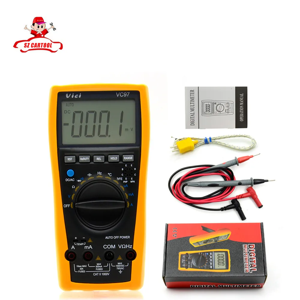 

Factory price VICHY VC97 auto range DMM AC DC Voltmeter Capacitance Resistance digital Multimeter