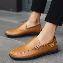Brand Men Casual Shoes Leather Slip-on Men Shoes High Quality Comfortable Big Size Summer Zapatos Hombre