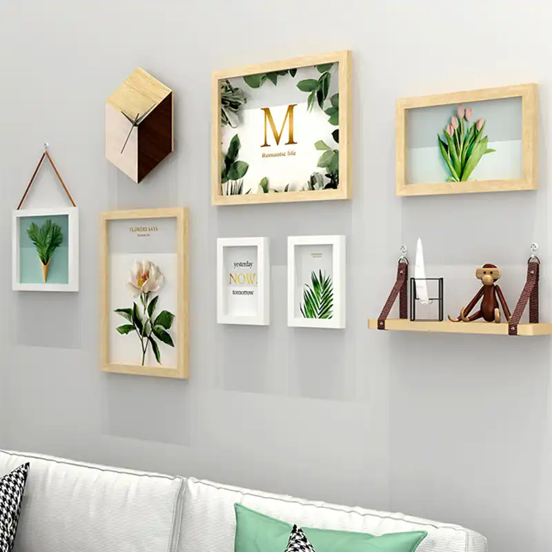 Bollywood Theme Plant Pattern Wall Hanging Picture Frame Set Sofa Bedroom Hallway Wall Decor Photo Frame Wooden Photo Frames Frame Aliexpress