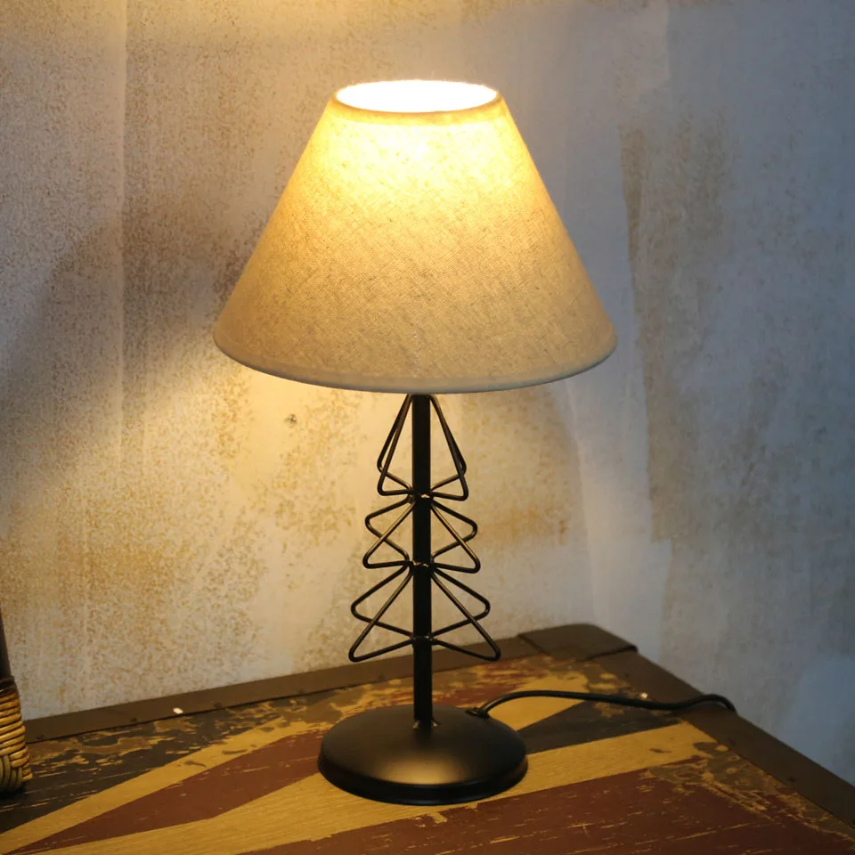 2 шт./лот E14 осветительный шар держатель настольные лампы железное основание ткань абажур настольной лампы для декоративное освещение для дома