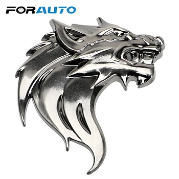 

FORAUTO Car Sticker Emblem Wolf Head Badge 3D Metal Decal Auto Decoration Motorcycle Windshield Badge Logo Car-styling