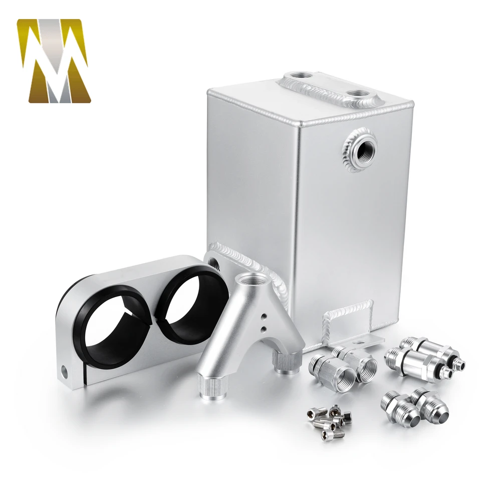 

Fit Dual Fuel Pump 3L Universal 044 Silver Alloy Fuel Surge Tank Y Block Bracket