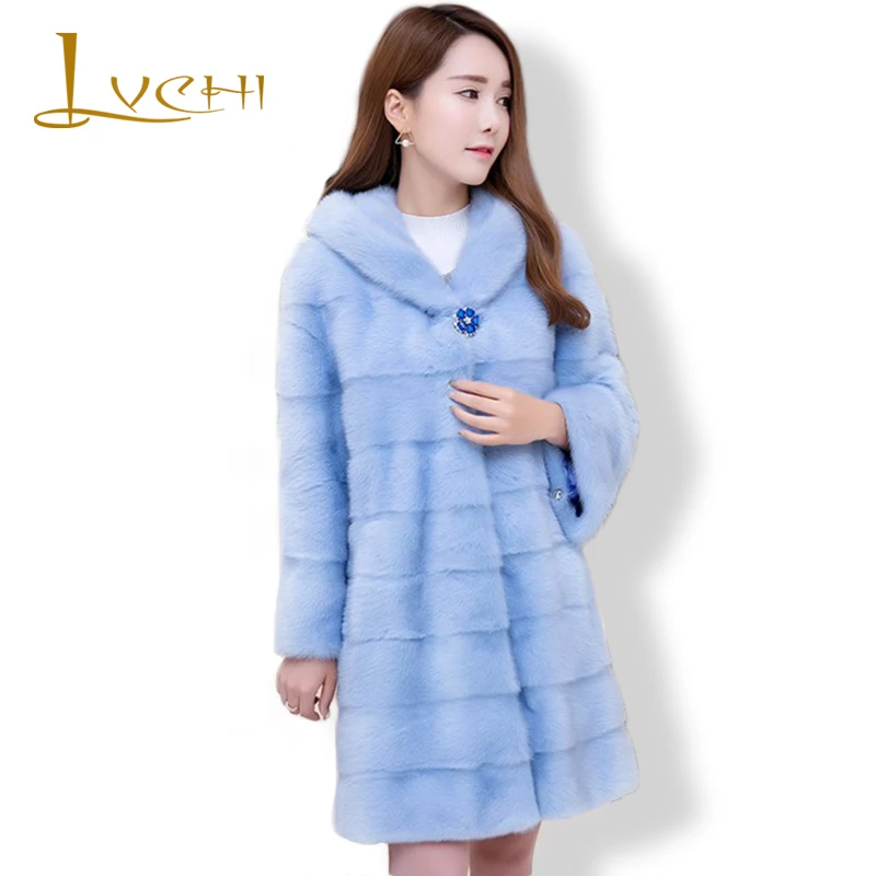 Новинка 2019 Норковое Пальто LVCHI Queen для женщин длинное соболиное меховое