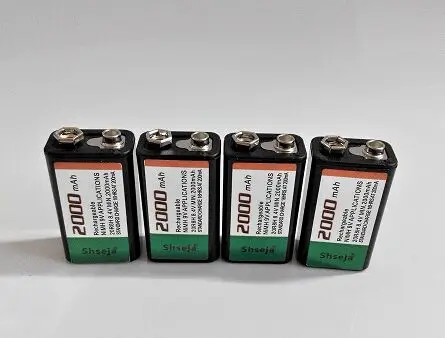 Большая емкость 2000mAh 9V перезаряжаемая батарея 9 вольт Ni-MH батарея для микрофона 18650 10440 14500 CR123A 9V зарядное устройство - Цвет: 4pcs battery