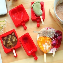 4 шт. милые формы для мороженого еда класс инструменты для мороженого делая мультфильм здоровое мороженое для леденца кухонные принадлежности, формочки