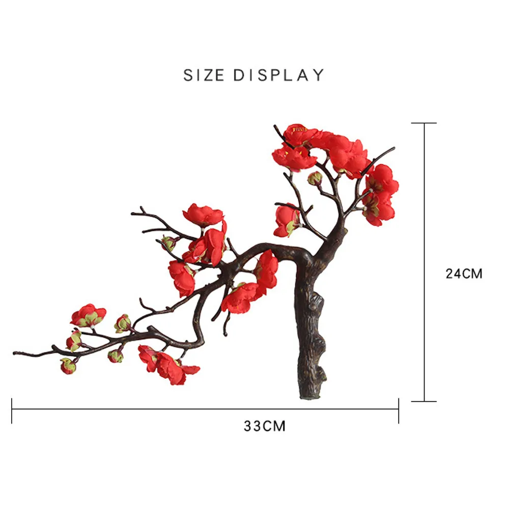 Цветы сливы из искусственного шелка ветви цветы вишня цветение дерево в горшках Свадебные дома балкон украшение для подоконника