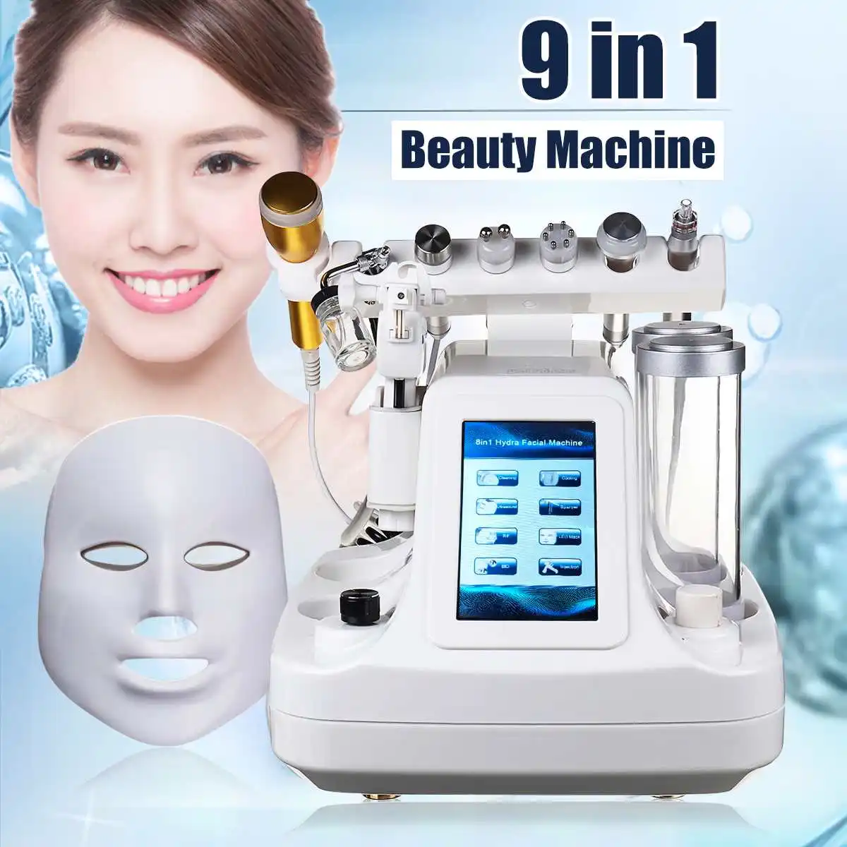 

9 in 1 Hydra Dermabrasion RF Bio-lifting Spa Facial Machine Water Oxygen Jet Hydro Diamond Peeling Microdermabrasion