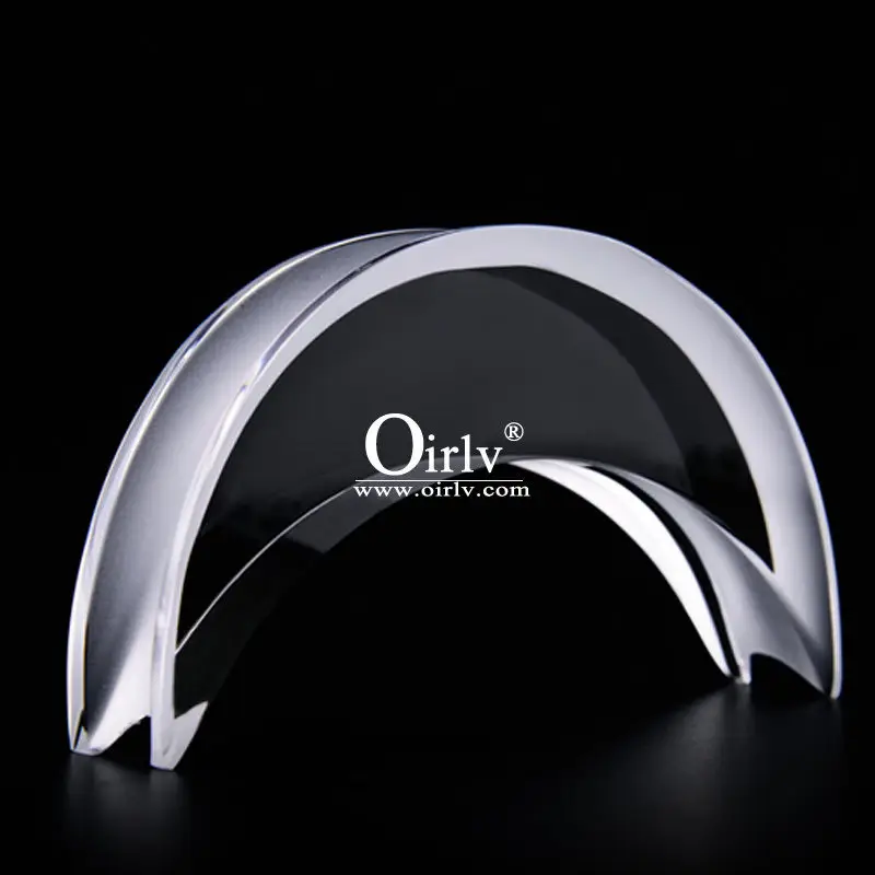 Oirlv Transparent Acrylic Jewelry Necklace Pendant Long Chain Display Crescent Style Prop Holder (5)