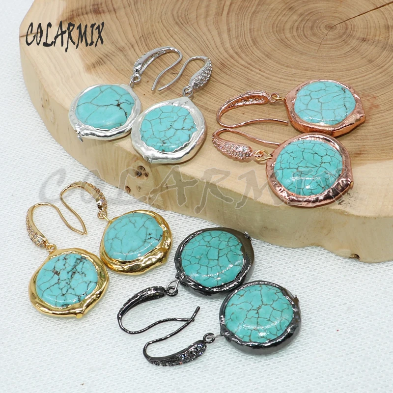 

5 pairs blue stone earrings beads round pieces earrings dangle earrings gems jewelry for women earrings gift 4972