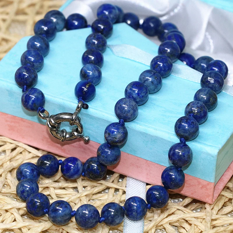 Мода Натуральный Камень Синий Лазурит бусины 6 мм 8 мм 10 мм 12 мм 14 мм круглые бусины DIY ожерелье элегантный подарок ювелирные изделия 18 дюймов B667