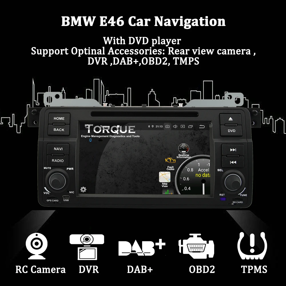 Clearance AUTOTOP 7" Android 9.0 Car Multimedia Player For BMW E46 M3 Rover 75 Coupe 318/320/325/330/335 1998-2006 Car DVD GPS Navigation 3