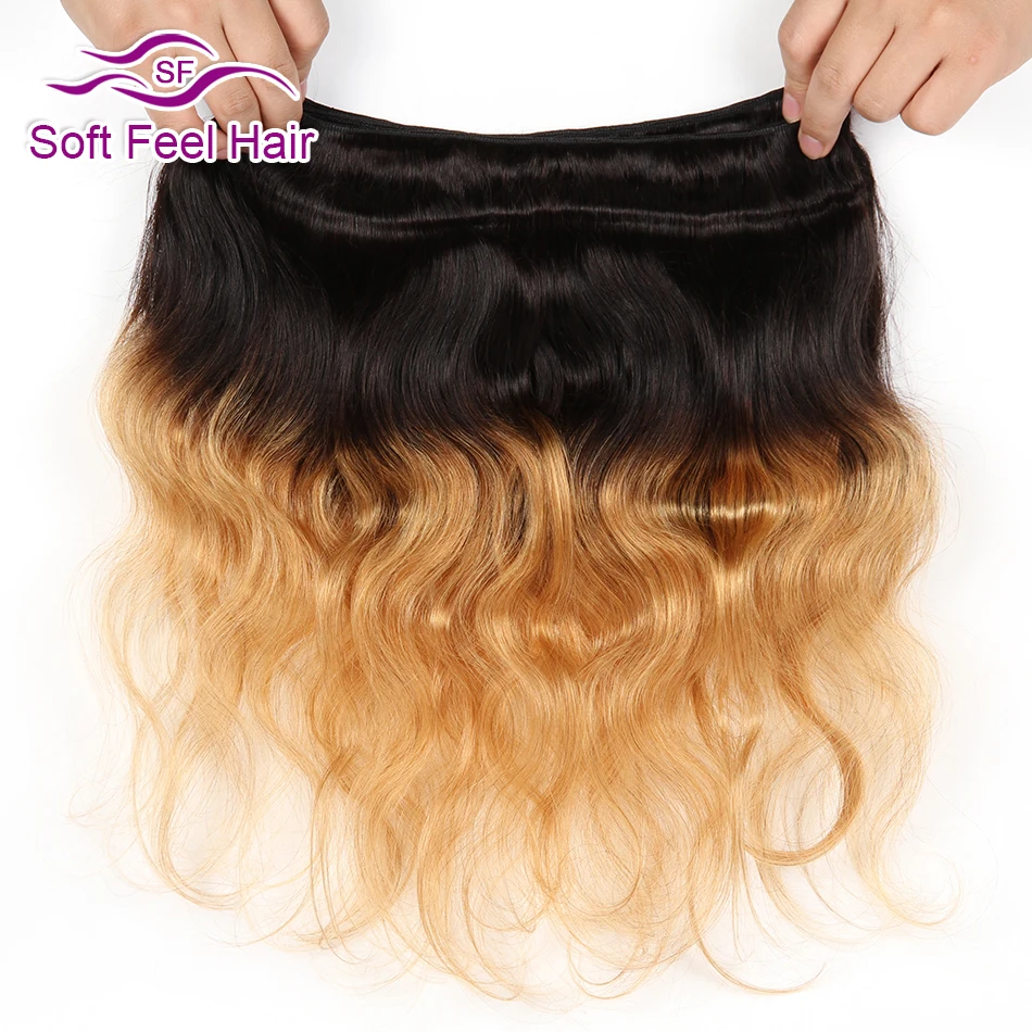 Soft Feel Hair Honey Blonde Ombre Human Hair Bundles With Closure 1B/27 Peruvian Body Wave Bundles With Closure Remy Hair 4 Pcs Soft Feel Hair Honey Blonde Ombre Human Hair Bundles With Closure 1B/27 Peruvian Body Wave Bundles With Closure Remy Hair 4 Pcs