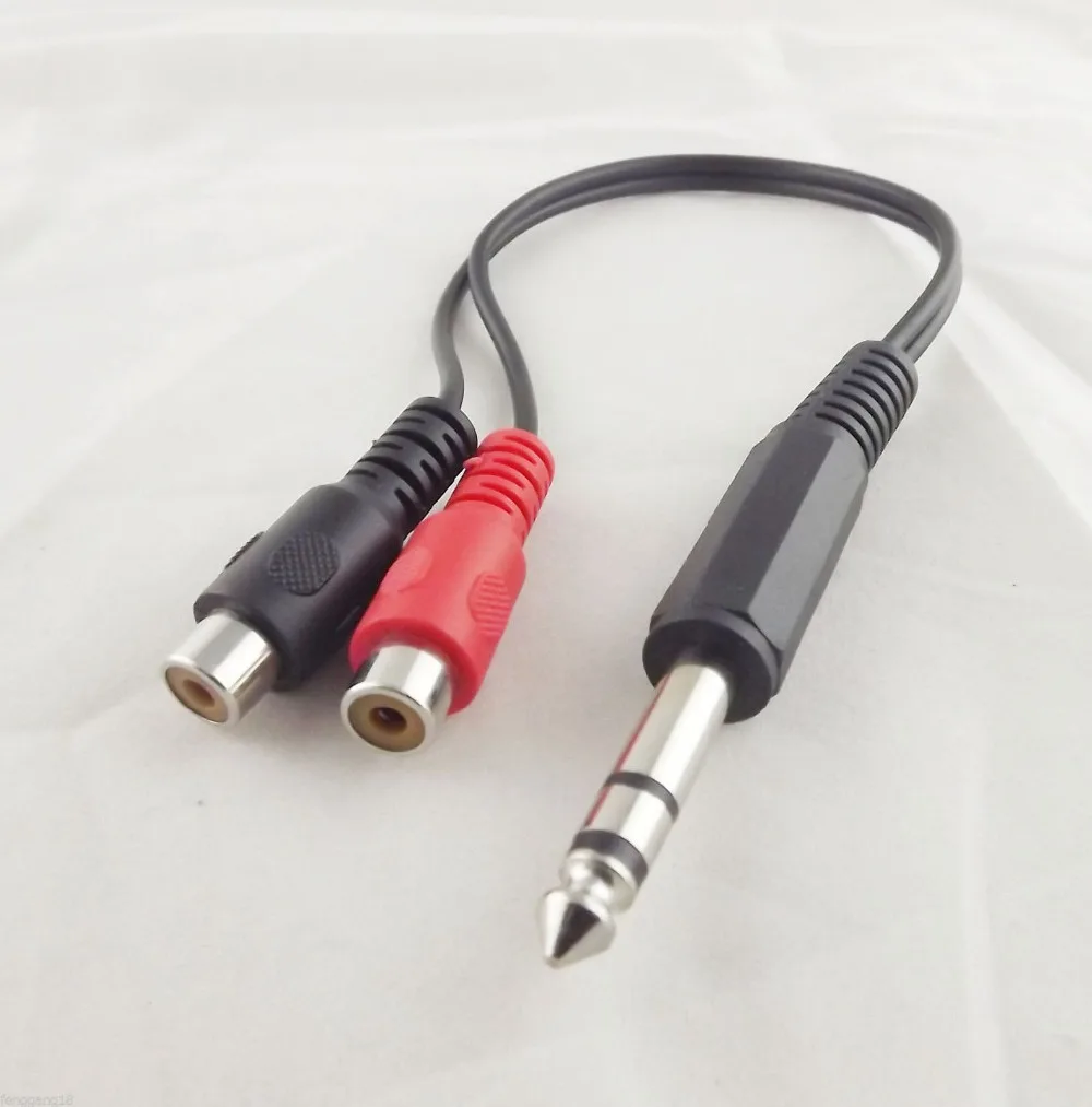 1 шт. 6 35 мм 1/4 &quotПапа стерео 2 Двойной RCA Phono Женский сплиттер аудио адаптер кабель 20