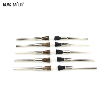 

10 pieces Mini Pen-shaped Fur Brushes OD5mm * 3mm Shank for Jewelry Mould Polishing