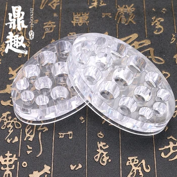 

100Pcs Acrylic Tattoo Ink Cup Holder Kits 15 Holders Clear Oval Pigment Stand For Permanent Makeup Accessories Supplies IA319