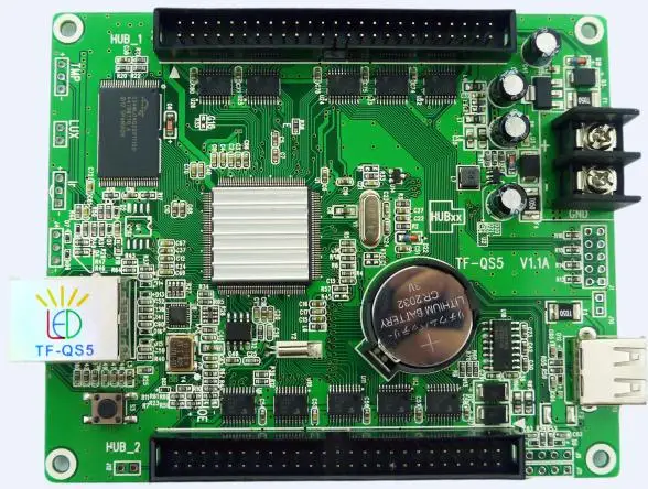 

free shipping Asynchronous full-color control card TF-QS5 with hub75 board LED display full color grayscale video card