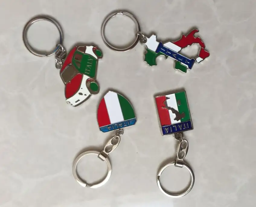 1pcs sample Car Styling Keychain Italy flag Italian taxi Keyring