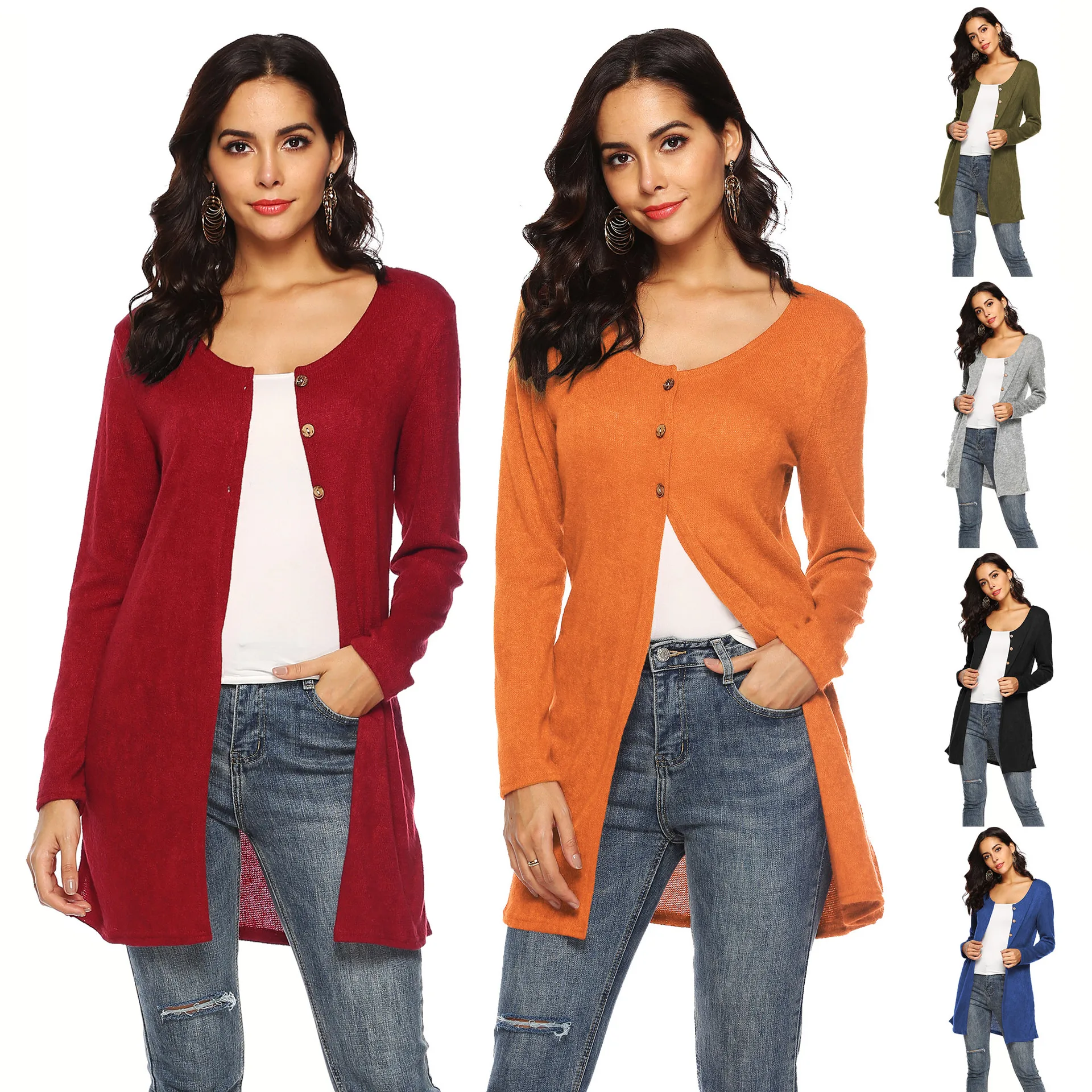 

Women Oversized Knitted Sweater Batwing Sleeve Tops Cardigan Loose Outwear Coat Amazon Explosion Models Cross-Border Autumn And