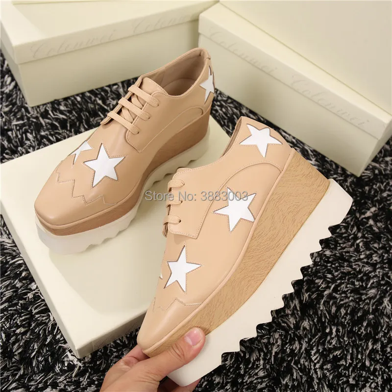 wholesale Lady star platform shoes high wedge platform single stella shoes height Increasing strappy leather Stars Shoes online