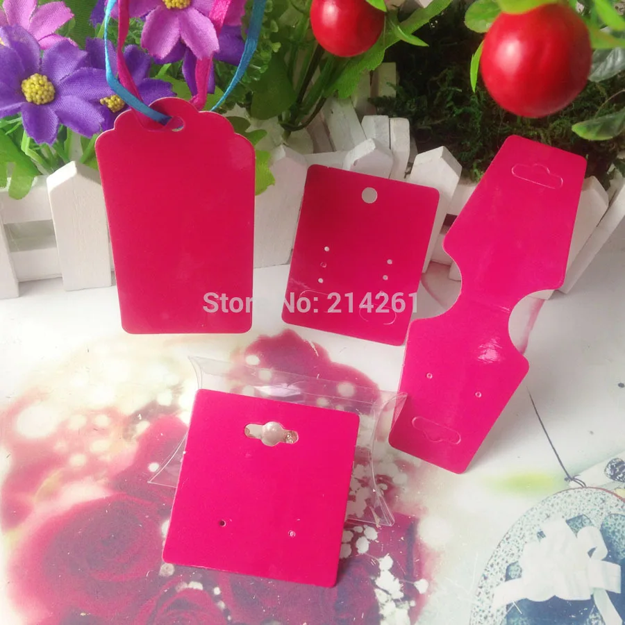 

Hot Pink Diy Jewelry Display Set Card Necklace Card Earring Card Hang Tag Accept Custom Logo Cost Extra