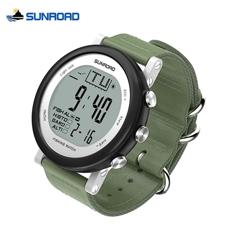 

SUNROAD Weather Forecast Fishing Watch Men Woman 5ATM Waterproof Altimeter Barometer Thermometer Outdoor Climbing Sports Watches