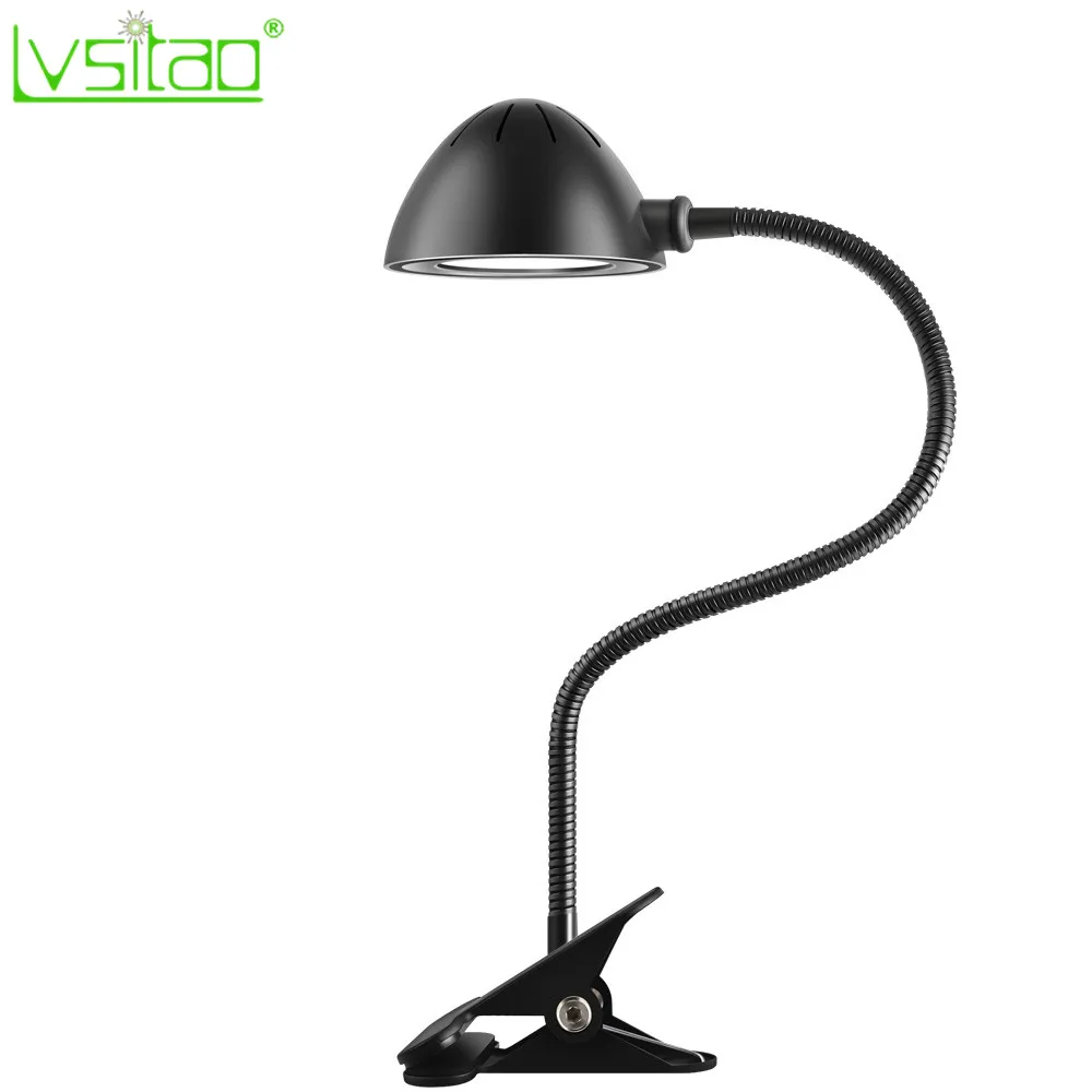 

Flexible dimmable usb led clip book lamp bedside foldable desk lamp modern eye protection10w white and black creative table lamp