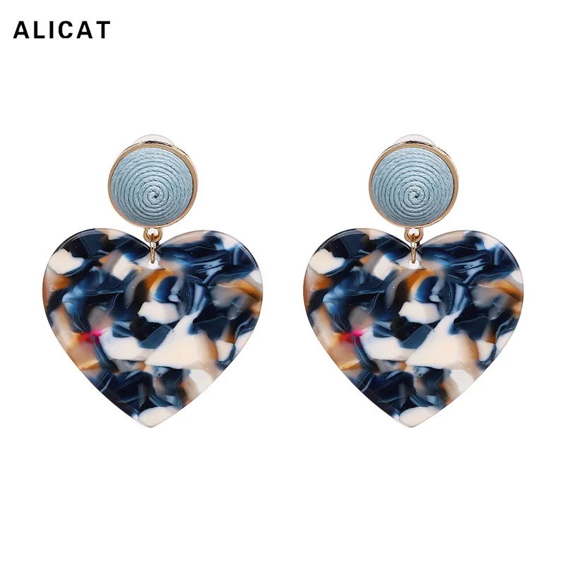 

Acrylic Love Heart Earrings 2019 Fashion Bohemian Ethnic Elegant Dangle Earring For Women Jewelry Accessories Party Gift