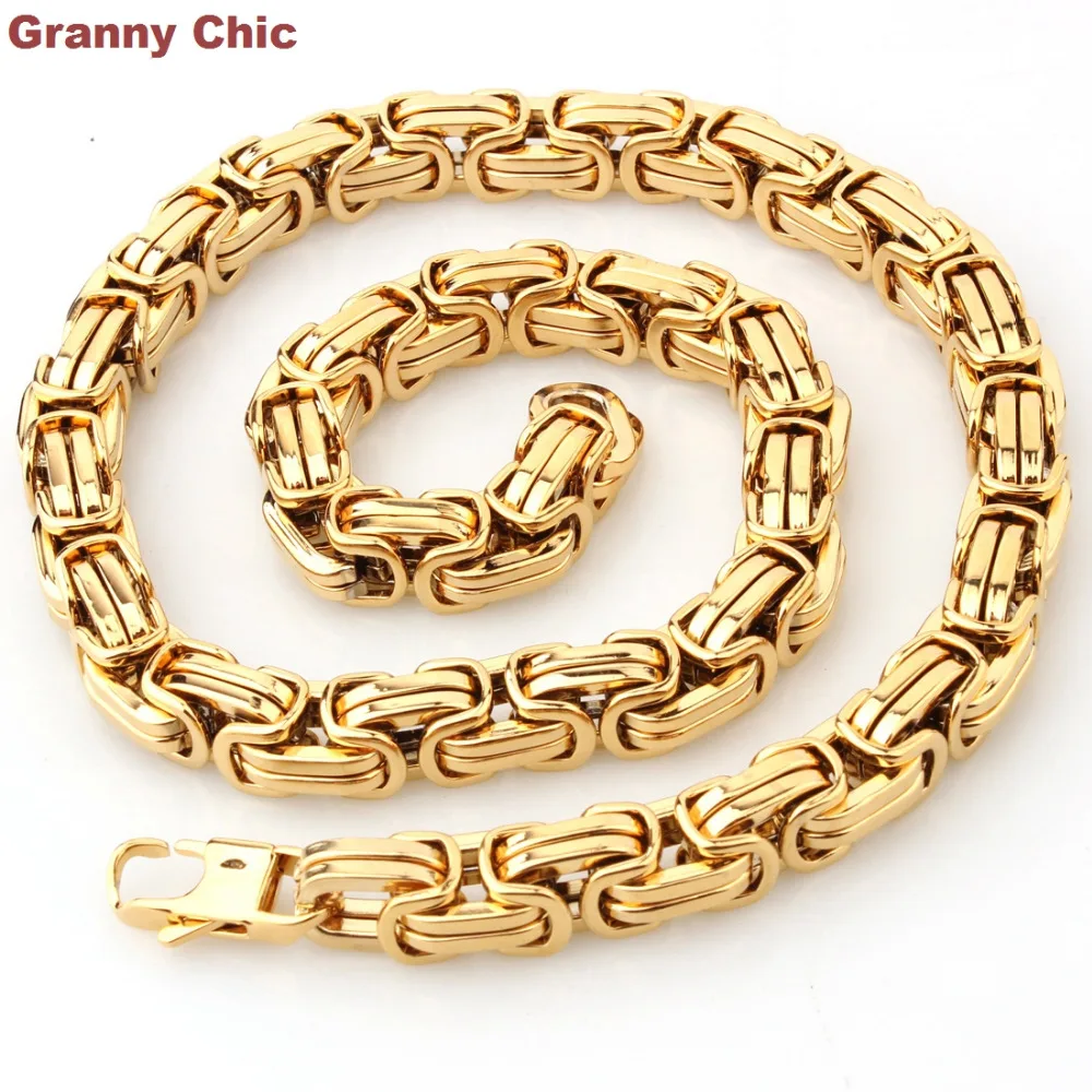 Ожерелье Granny Chic с широкой византийской цепочкой для мужчин ювелирное изделие из