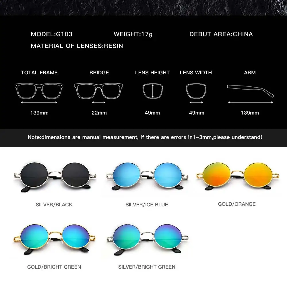 Raydem готические стимпанк Солнцезащитные очки Мужские поляризационные женские солнцезащитные очки ретро круглые модные брендовые дизайнерские зеркальные очки