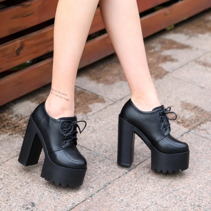 

2019 Model Fashion Show high heels women Boots Night Club Sexy High Heeled platform leather martin Boots ankle boots for women