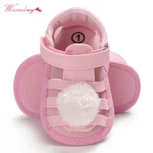 Летняя обувь принцессы для маленьких девочек с цветочным принтом и шариками, мягкая подошва, детская обувь для новорожденных, 3 стиля, обувь для малышей