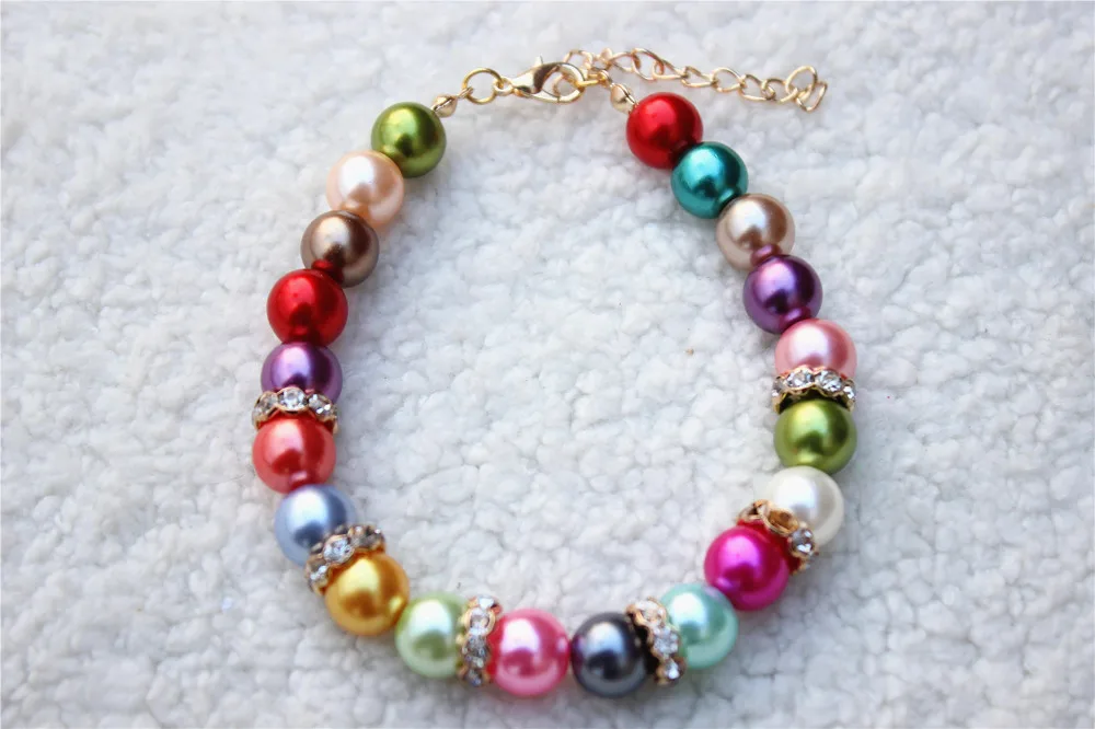 2pcs/lot Colorful Bead Pet Necklace Small Dog Party Necklace Cat