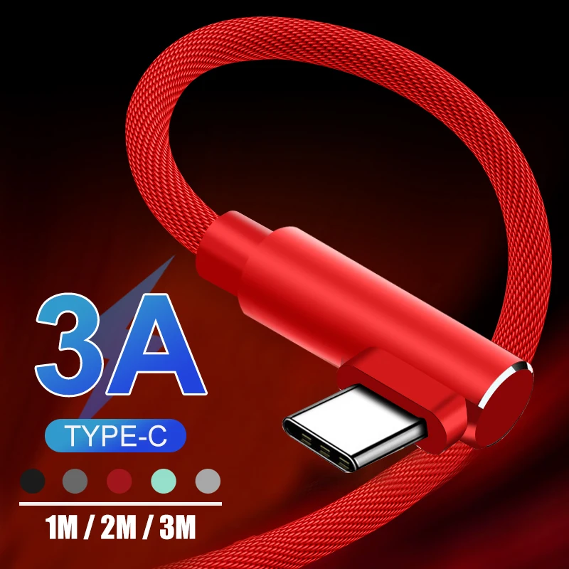 

3A Usb Type C Cable Fast Charging Cable For Samsung Xiaomi Android USB-C Data Cord Huawei 1M 3M Mobile Phone Charger Cord Wire