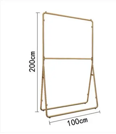 Золотой стеллаж для выставки товаров напольный настенный на передней панели с боковым креплением стеллаж для выставки товаров для магазинов одежды - Цвет: 7