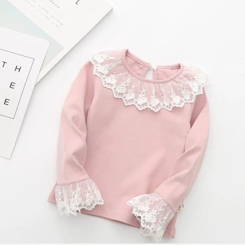 

2018 spring new children's wear long-sleeved cotton children's round neck primer shirt Korean version