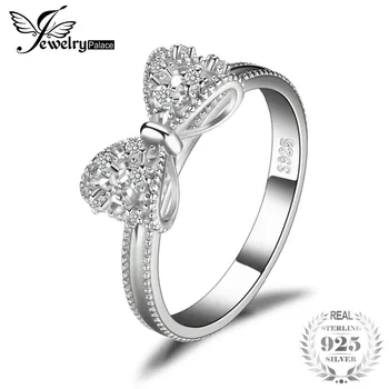 

Jewelrypalace Bow Anniversary Wedding Ring For Women Soild 925 Sterling Silver Jewelry For Girl Party Friend Gift