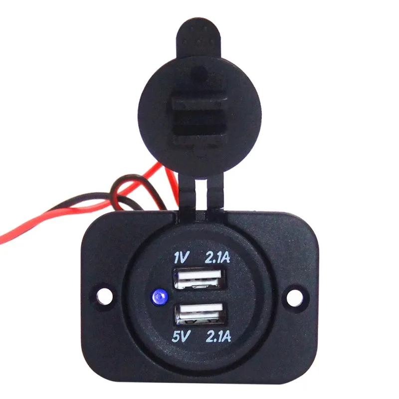 12V автомобильный универсальный водонепроницаемый двойной 2 USB розетка для